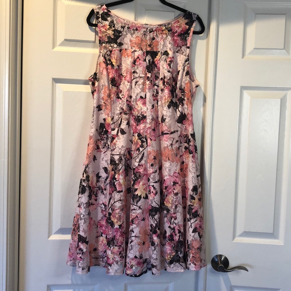 Lane Bryant Pink Lace Floral Dress